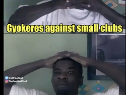 Kalau yang ini meme ledekan kepada Viktor Gyokeres lantaran dianggap minim aksi di lini depan Arsenal. Foto: dok. Internet/X (Twitter)