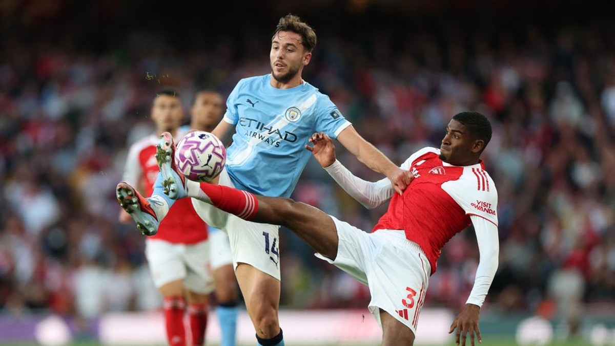 Arsenal dan City saat bertemu di Liga Inggris pada September lalu. Foto: REUTERS/Hannah McKay