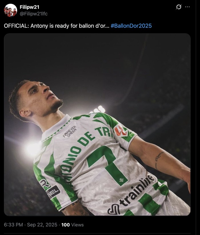 Meme Antony Ballon d'Or 2025