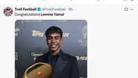 Yamal disebut membawa pulang speaker emas, karena kegemarannya mendengarkan musik. (Foto: X.com@TrollFootball)