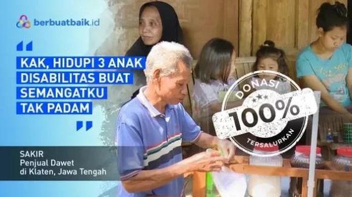 Tak Pernah Padam Semangat Sakir Hidupi 3 Anak Disabilitas dari Jualan Dawet