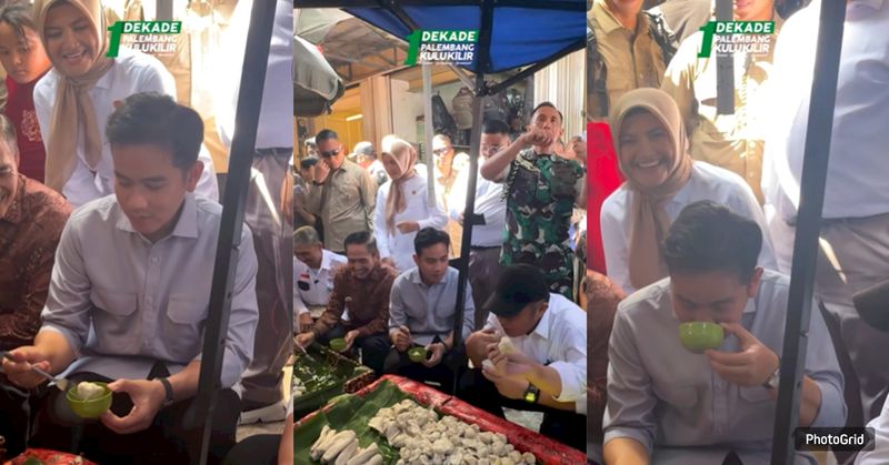 Heboh! Gibran Belajar Makan Pempek di Pasar Tumpah Palembang