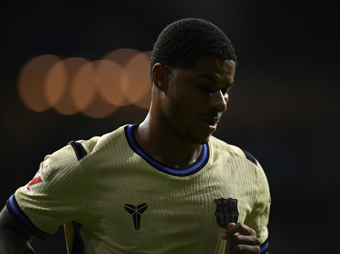 OVIEDO, SPAIN - SEPTEMBER 25: Marcus Rashford of FC Barcelona looks on during the LaLiga EA Sports match between Real Oviedo and FC Barcelona at Carlos Tartiere on September 25, 2025 in Oviedo, Spain. (Photo by Denis Doyle/Getty Images)