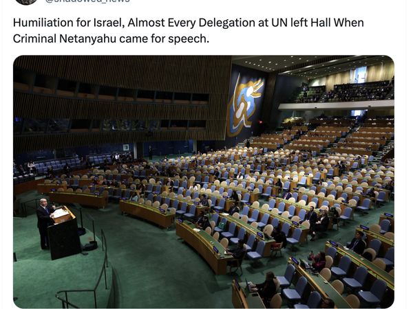 Walk Out Massal Saat Netanyahu Pidato, Netizen Ramai Bahas