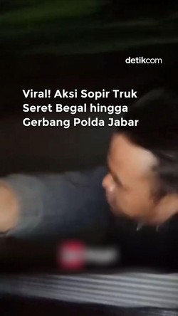 Video Viral Sopir Truk Seret Begal hingga Gerbang Polda Jabar