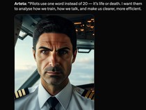 Meme Kocak Mikel Arteta Latihan bak Pilot Pesawat Tempur