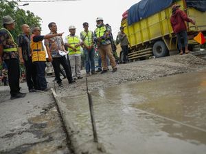Rusak karena Genangan, Jalan Brigjen Sudiarto Kota Semarang Diperbaiki Rusak karena Genangan, Jalan Brigjen Sudiarto Kota Semarang Diperbaiki