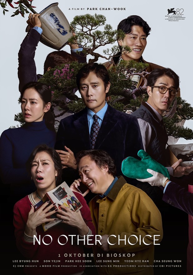 Poster  film 'No Other Choice' yang menampilkan jajaran pemeran utama dari kalangan Chungmuro. Mereka diantaranya adalah Lee Byung Hun, Son Ye Jin, Park Hee Sun, Lee Sung Min, Yeom Hye Ran, dan Cha Seung Won.
