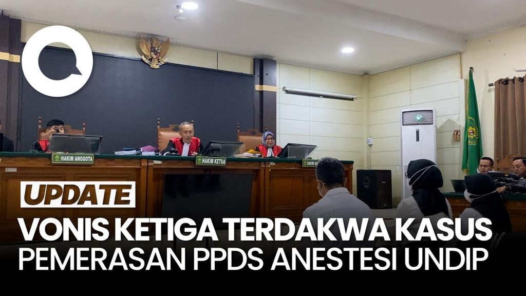 Video: Ketiga Terdakwa Pemerasan PPDS Anestesi Undip Divonis 2 Tahun dan 9 Bulan Bui Video: Ketiga Terdakwa Pemerasan PPDS Anestesi Undip Divonis 2 Tahun dan 9 Bulan Bui