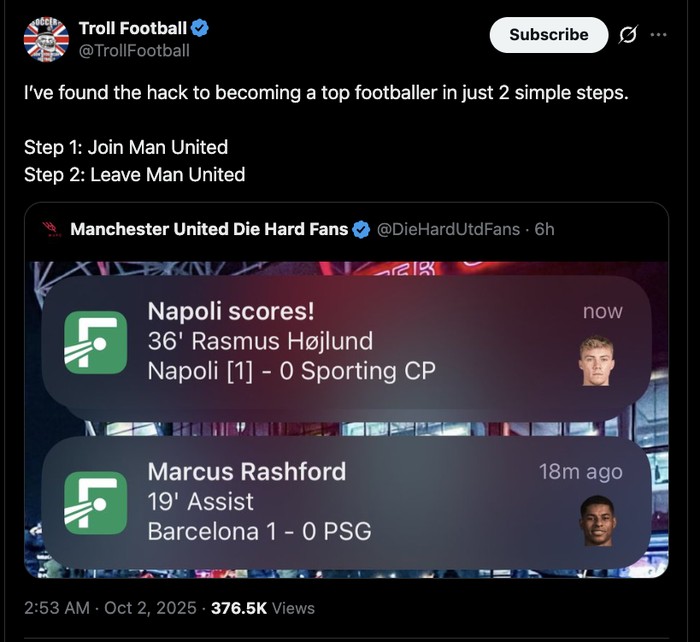 Meme Rashford, Hojlund, MU