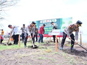 Kapolda Riau dan Himpunan Mahasiswa Persis Tanam Mangrove di Bengkalis