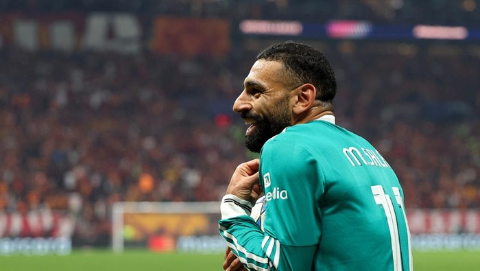 Soccer Football - UEFA Champions League - Galatasaray v Liverpool - Rams Park, Istanbul, Turkey - September 30, 2025 Liverpools Mohamed Salah reacts REUTERS/Umit Bektas
