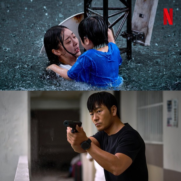 Kim Da Mi akan berjuang menghadapi bencana banjir besar dalam film Netflix The Great Flood.