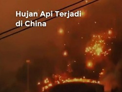 Penampakan Hujan Api gegara Pertunjukan Drone Gagal di China