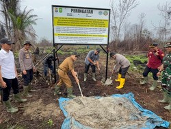 30 Ha Lahan Bekas Karhutla di Inhil Dipasang Plang Larangan Aktivitas