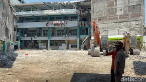 Penampakan Bangunan Ambruk di Ponpes Sidoarjo Sudah Dibersihkan