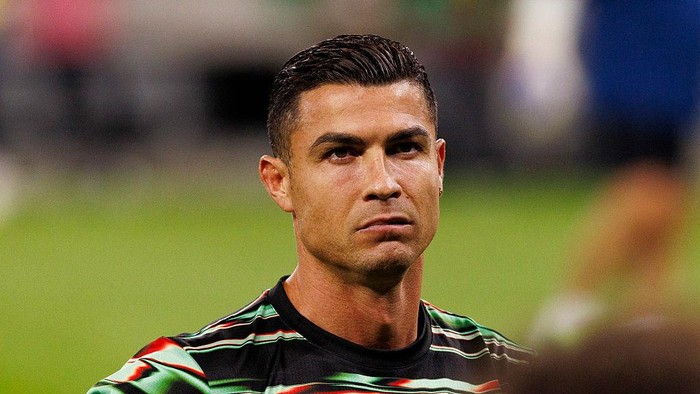 BUDAPEST, HUNGARY - SEPTEMBER 9: Cristiano Ronaldo of Portugal warming up prior to the FIFA World Cup 2026 qualifier match between Hungary and Portugal at Puskas Arena on September 9, 2025 in Budapest, Hungary. (Photo by Maciej Rogowski/Eurasia Sport Images/Getty Images)