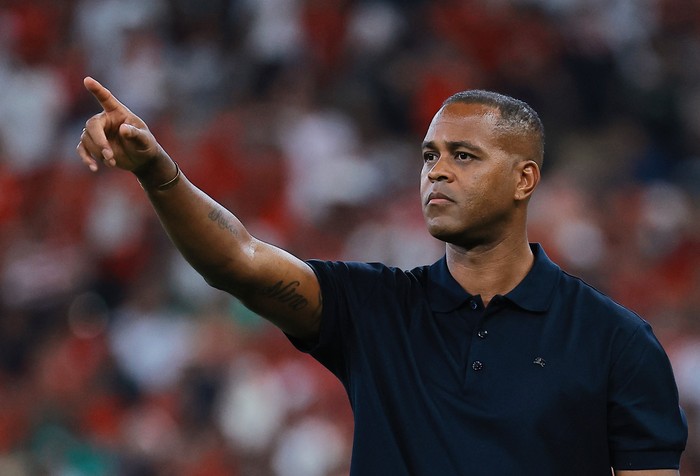 Soccer Football - FIFA World Cup - AFC Qualifiers - Group B - Indonesia v Saudi Arabia - King Abdullah Sports City, Jeddah, Saudi Arabia - October 8, 2025 Indonesia coach Patrick Kluivert reacts REUTERS/Stringer