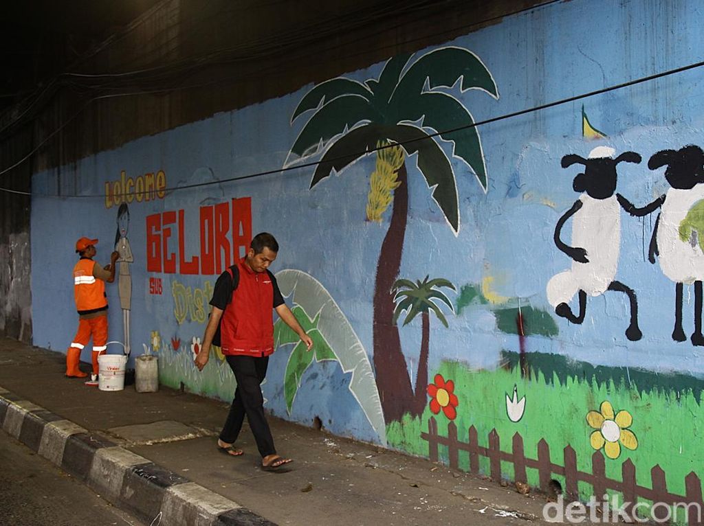Mural Hijau Hiasi Tanah Abang Jakpus Mural Hijau Hiasi Tanah Abang Jakpus