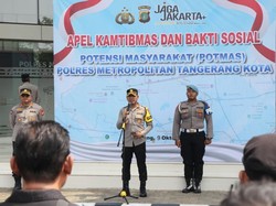 Polres Metro Tangerang Kota Gelar Apel-Baksos, Ajak Potmas Jaga Kamtibmas