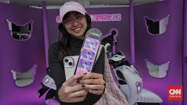 PT Astra Honda Motor (AHM) resmi meluncurkan Honda Scoopy edisi terbatas Kuromi di Sarinah, Jakarta, Jumat, 10 Oktober 2025. (CNN Indonesia/Adhi Wicaksono)