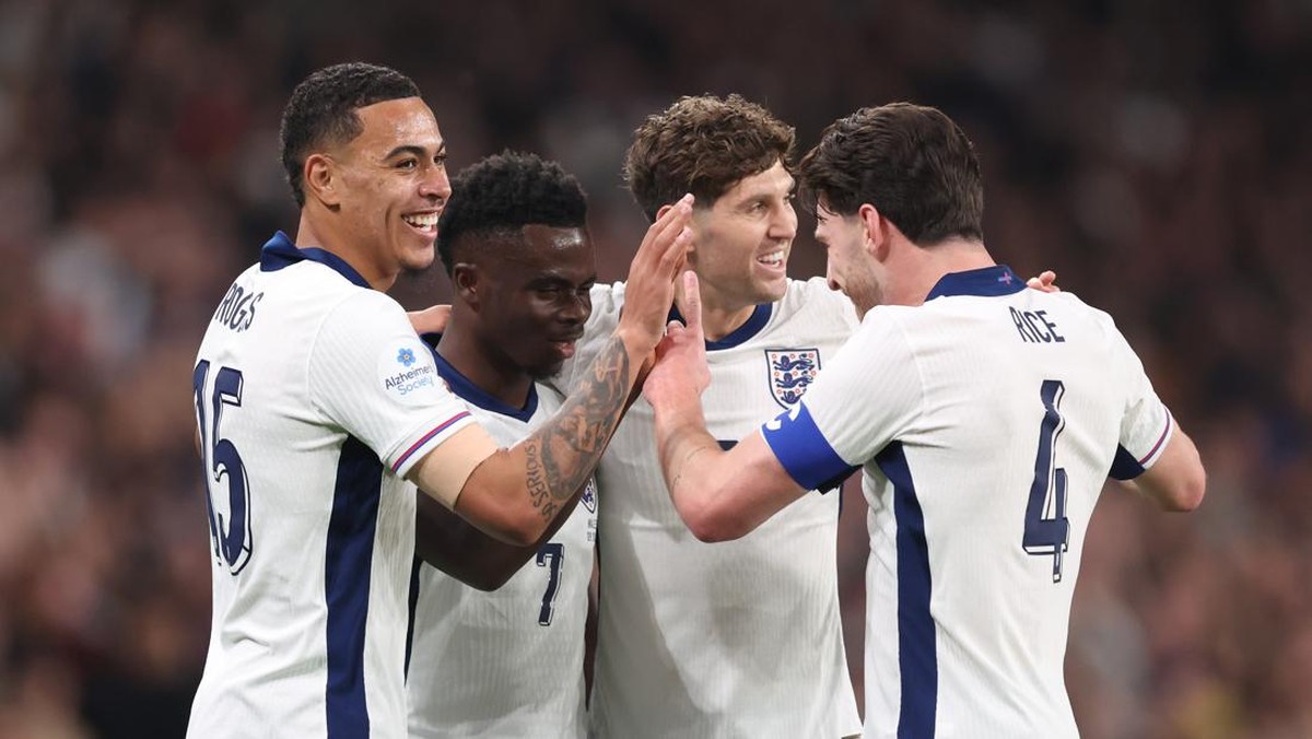 Inggris menang 3-0 atas Wales di laga persahabatan di Stadion Wembley, London, Jumat (10/10/2025) dini hari WIB. (Foto: Catherine Ivill - AMA/Getty Images)