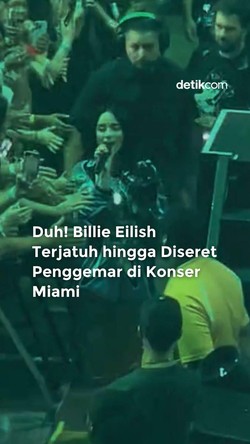 Video: Billie Eilish Terjatuh Hingga Diseret Fan di Konser Miami
