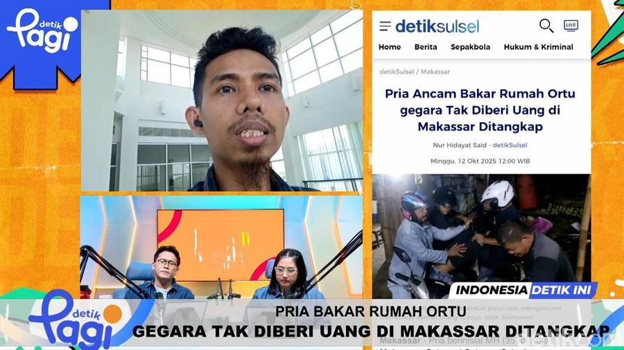 Video: Pria Bakar Rumah Ortu gegara Tak Diberi Uang di Makassar Ditangkap