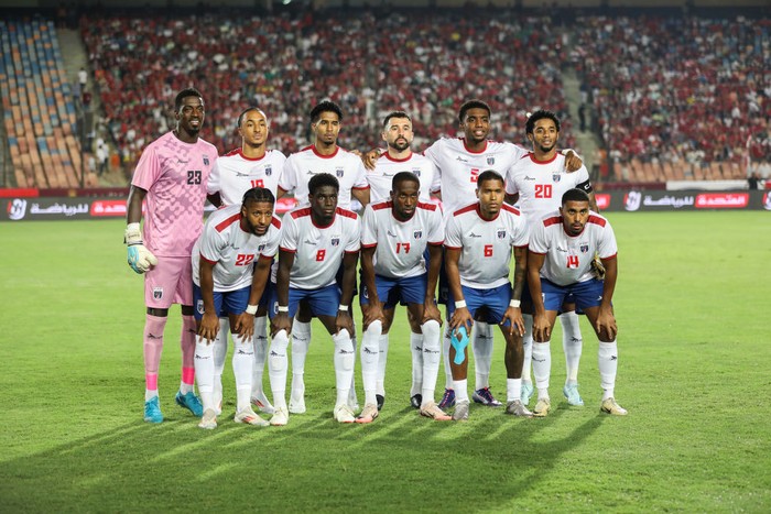 CAIRO, EGYPT - SEPTEMBER 6:Cape Verde national team players before the AFCON Morocco 2025 qualifier match between Egypt and Cape Verde at the Cairo International Stadium on September 6, 2024 in Cairo, Egypt. (Photo by Ahmad Hasaballah/Getty Images)