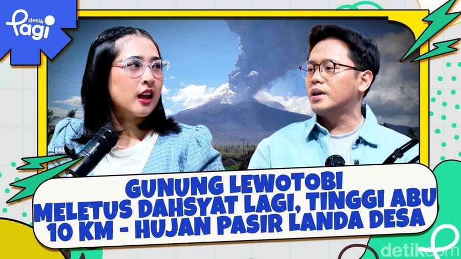 Video: Gunung Lewotobi Meletus Dahsyat Lagi, Tinggi Abu 10 Km-Hujan Pasir Landa Desa
