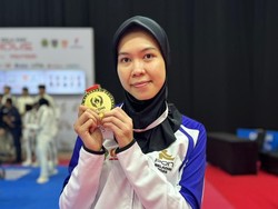 Berprestasi, Polwan Polres Sukoharjo Sabet Emas Taekwondo di PON Beladiri 2025