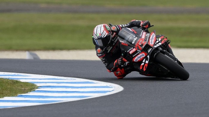 Marco Bezzecchi menyebut MotoGP Australia 2025 sulit karena double long lap penalty. (Foto: AFP/MARTIN KEEP) Marco Bezzecchi menyebut MotoGP Australia 2025 sulit karena double long lap penalty. (Foto: AFP/MARTIN KEEP)