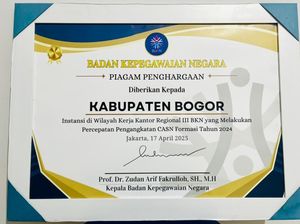 BKPSDM Bogor Sukses Percepat Pengangkatan ASN, Diganjar Penghargaan BKN BKPSDM Bogor Sukses Percepat Pengangkatan ASN, Diganjar Penghargaan BKN