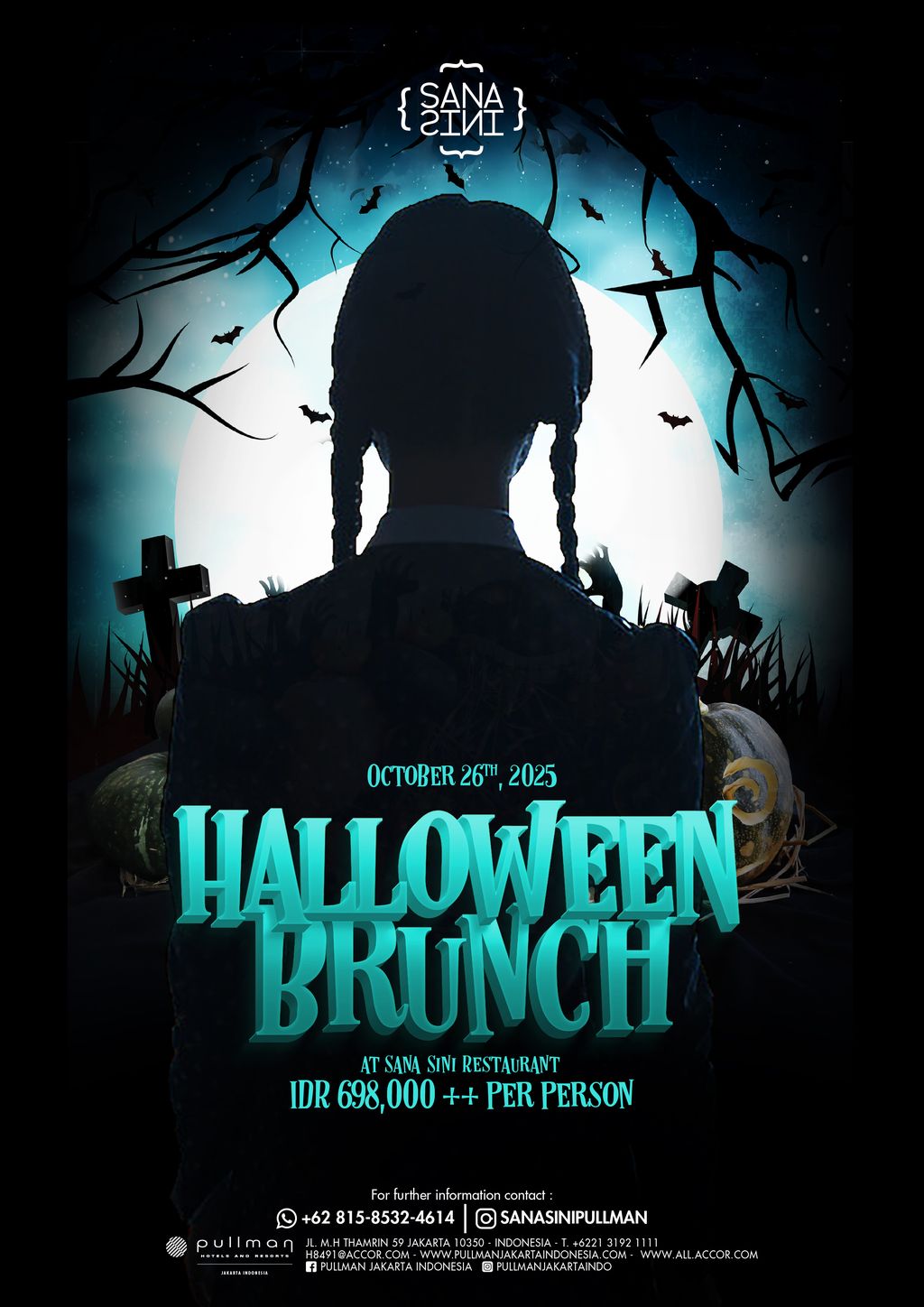 Terinspirasi dari karakter Wednesday dan The Addams Family, Pullman Jakarta Indonesia menghadirkan brunch Halloween yang unik di Sana Sini Restaurant.