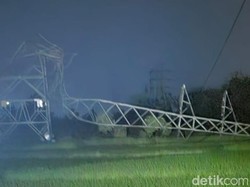 Hujan Disertai Angin Kencang, Tower SUTET di Klaten Roboh