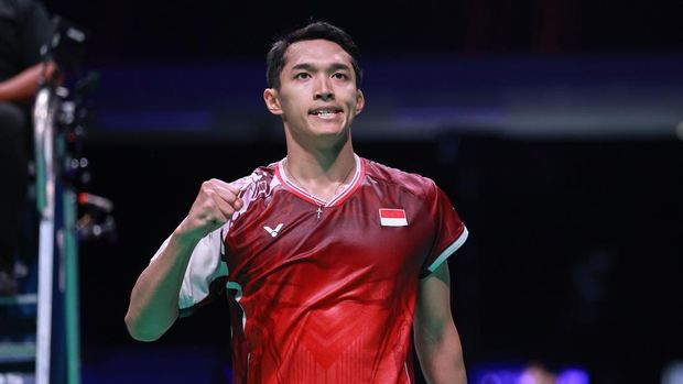 Jonatan Christie Jonatan Christie saat berlaga di perempat final Denmark Open 2025. (Arsip PBSI)