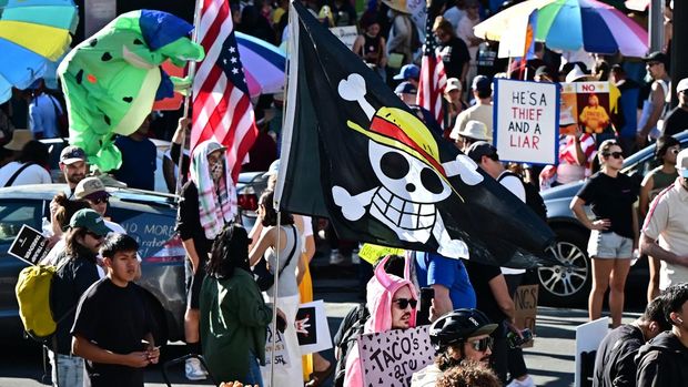 Protesters rally during the 