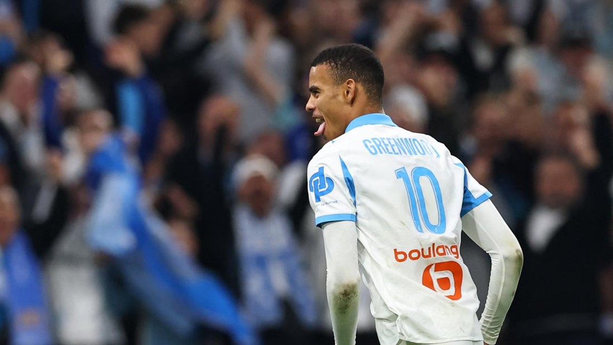 Mason Greenwood bikin quat-trick saat Marseille menghajar Le Havre 6-2. (Foto: Manon Cruz/REUTERS_
