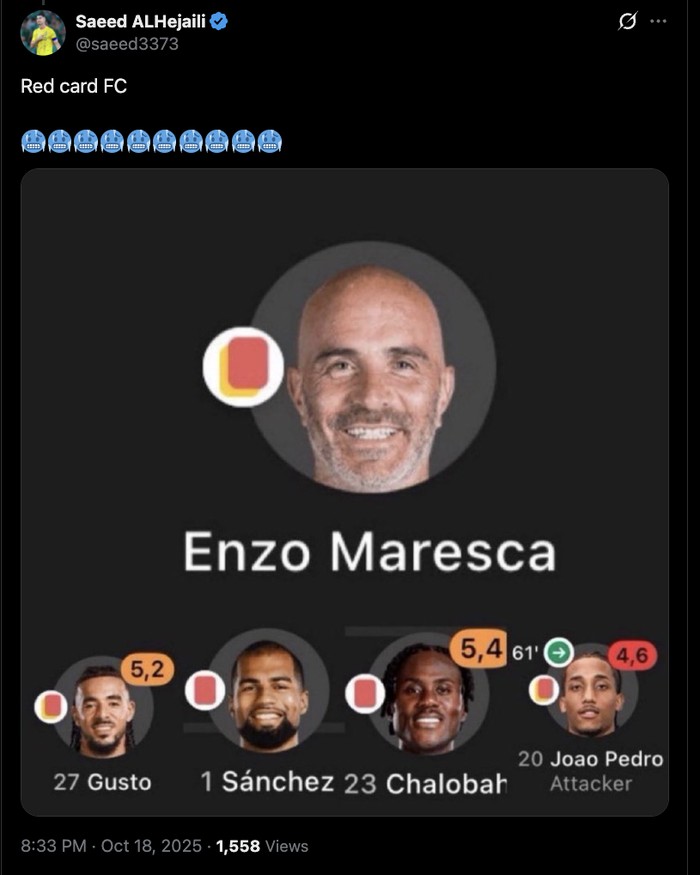 Meme Chelsea Kartu Merah