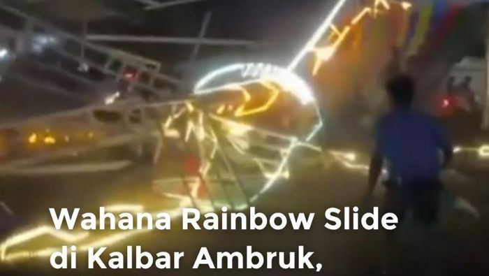 Video: Wahana Rainbow Slide di Kalbar Ambruk, 6 Orang Luka