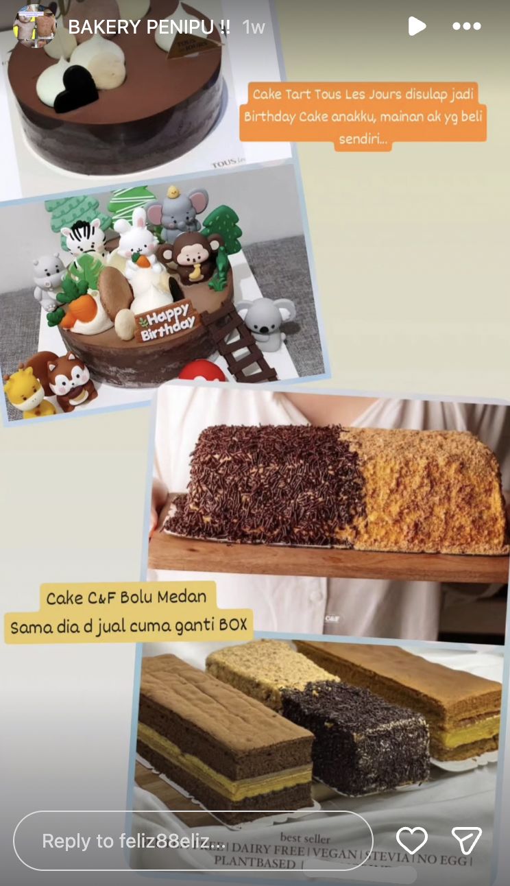 Bake n Grind memalsukan Cake Mocha Djadoel mereka yang sebenarnya dibeli dari merek Bolu Medan C & F.