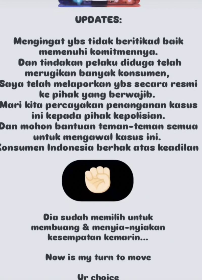 Felicia Elizabeth, korban Bake n Grind, memutuskan lapor polisi atas kasus klaim sehat palsu yang dilakukan bakery tersebut.