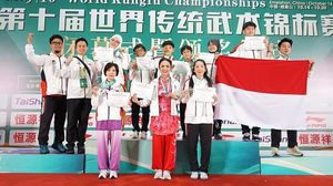 Bangga! KD-Kontingen Wushu Indonesia Kibarkan Merah Putih dan Unjuk Medali