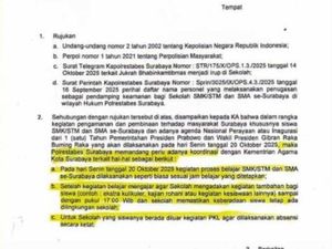 Aliansi Pelajar Surabaya Protes Jam Pulang Diundur gegara Antisipasi Demo