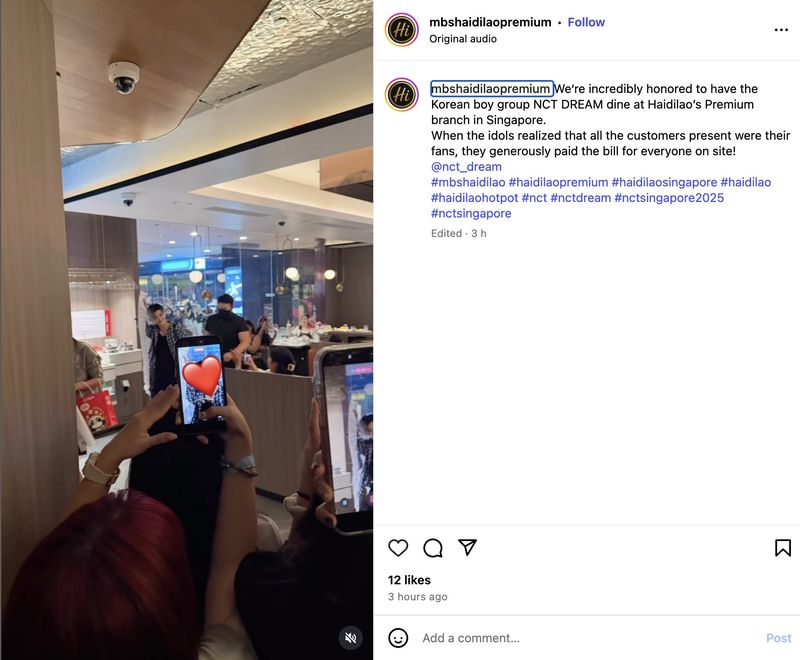 Anggota NCT Dream traktir fans makan di hotpot Haidilao Singapura