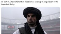 Mikel Arteta bahkan dituduh sudah melancarkan taktik haramball sebelum pertandingan. Skuad Atletico Madrid dibuat kegerahan dalam sesi latihan di Emirates Stadium karena tak bisa mandi air hangat di sana, insiden yang dianggap sebagai psywar Arsenal guna menjatuhkan mental lawan. (Foto: Twitter)