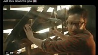 Meme usaha Atletico memagari gawannya dari gempuran Arsenal. Foto: dok. Internet/X (Twitter)