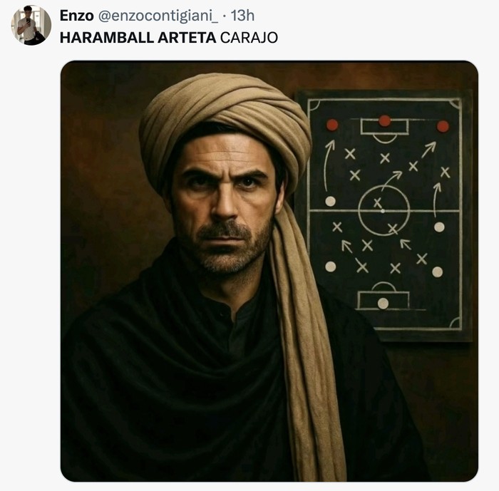 Meme Arsenal vs Atletico Madrid Meme Mikel Arteta mengalahkan Diego Simeone dalam 'derby haramball' antara Arsenal vs Atletico Madrid di Liga Champions.