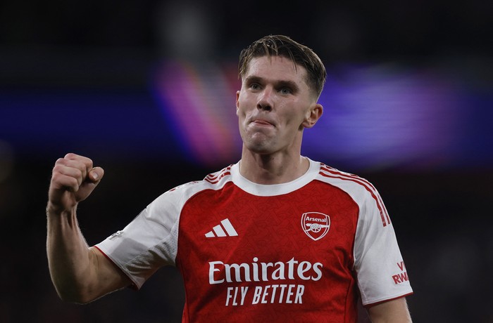 Soccer Football - UEFA Champions League - Arsenal v Atletico Madrid - Emirates Stadium, London, Britain - October 21, 2025 Arsenals Viktor Gyokeres celebrates scoring their third goal Action Images via Reuters/Andrew Couldridge