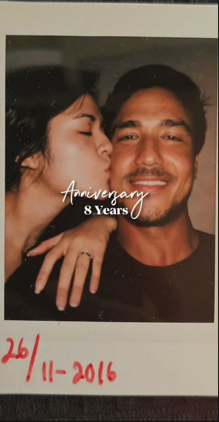 Foto dalam kolase yang diunggah Hamish Daud dalam rangka anniversary ke-8 pernikahan dengan Raisa.